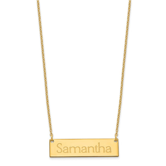 Sterling Silver/Gold-plated Small Name Bar Necklace XNA647GP