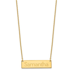 Sterling Silver/Gold-plated Small Name Bar Necklace XNA647GP