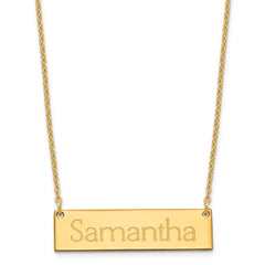 Sterling Silver/Gold-plated Small Name Bar Necklace XNA647GP