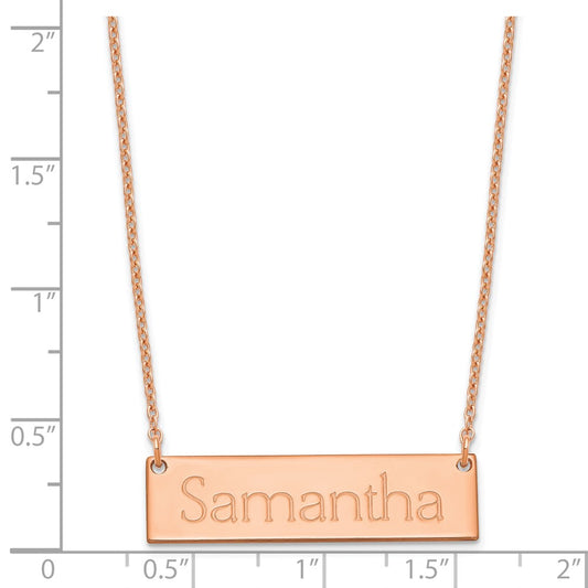 Sterling Silver/Rose-plated Small Name Bar Necklace XNA647RP