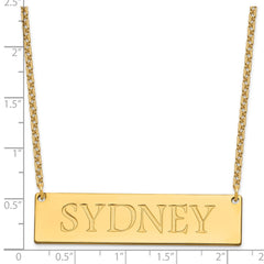 Sterling Silver/Gold-plated Large Name Bar Necklace XNA648GP