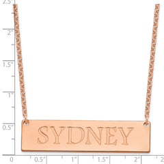 Sterling Silver/Rose-plated Large Name Bar Necklace XNA648RP