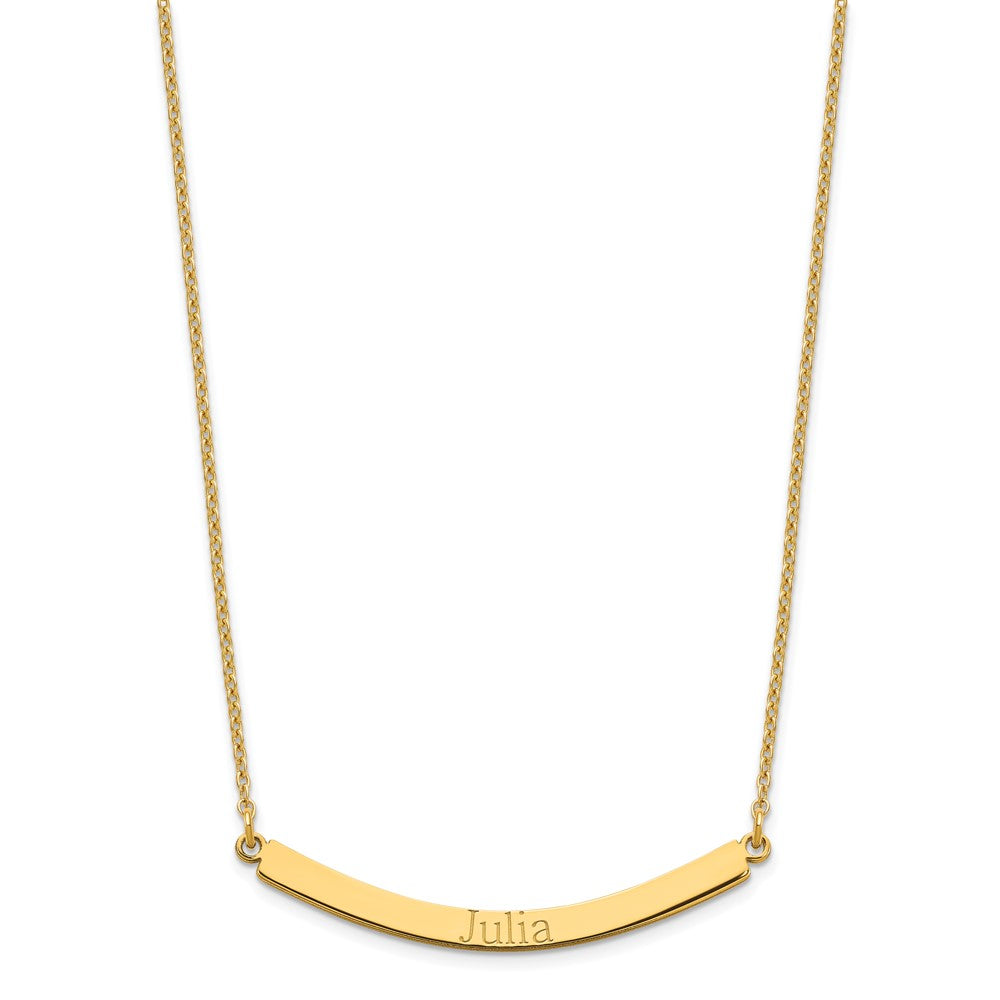 Sterling Silver/Gold-plated Curved Bar Necklace XNA649GP