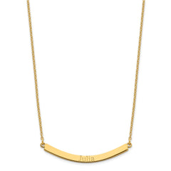 Sterling Silver/Gold-plated Curved Bar Necklace XNA649GP