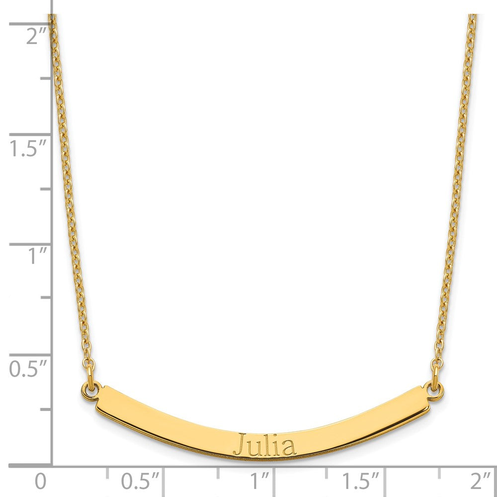 Sterling Silver/Gold-plated Curved Bar Necklace XNA649GP