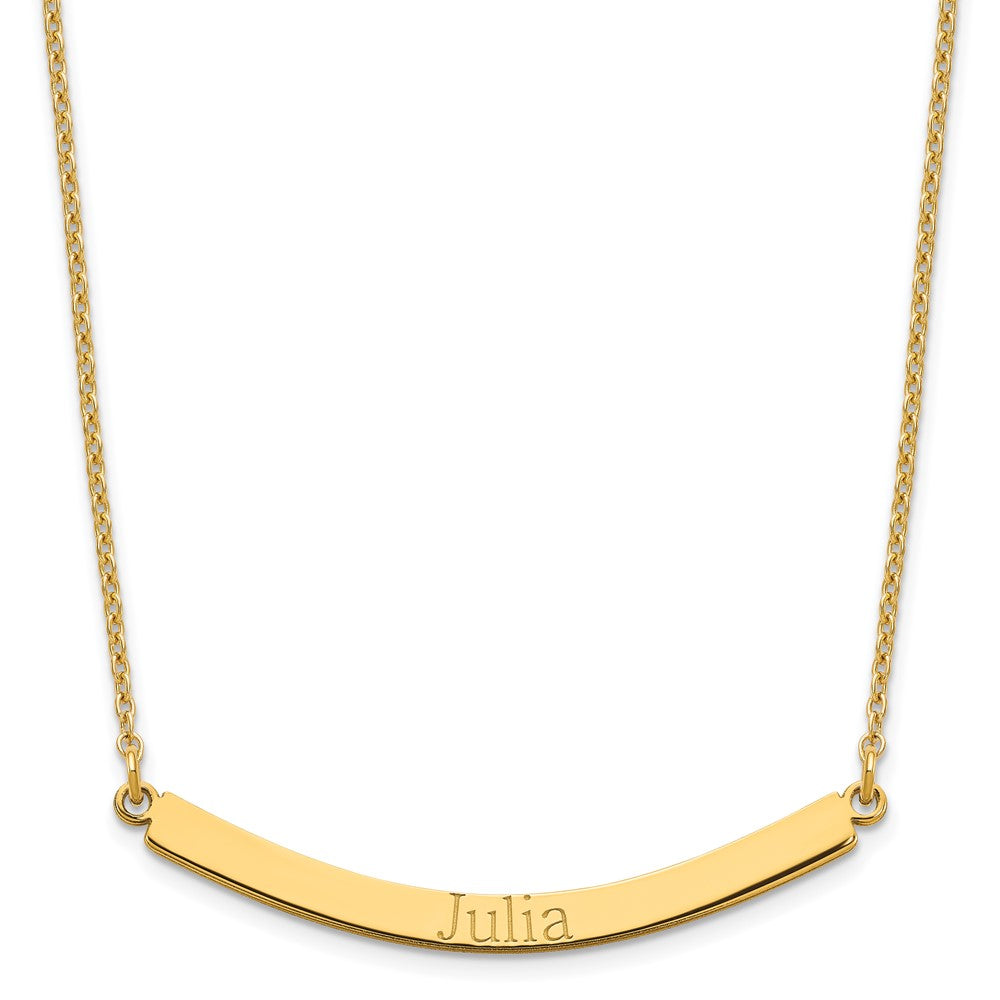 Sterling Silver/Gold-plated Curved Bar Necklace XNA649GP