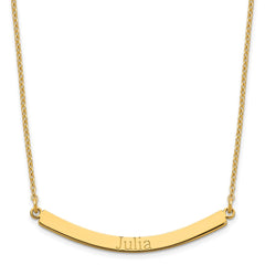 Sterling Silver/Gold-plated Curved Bar Necklace XNA649GP