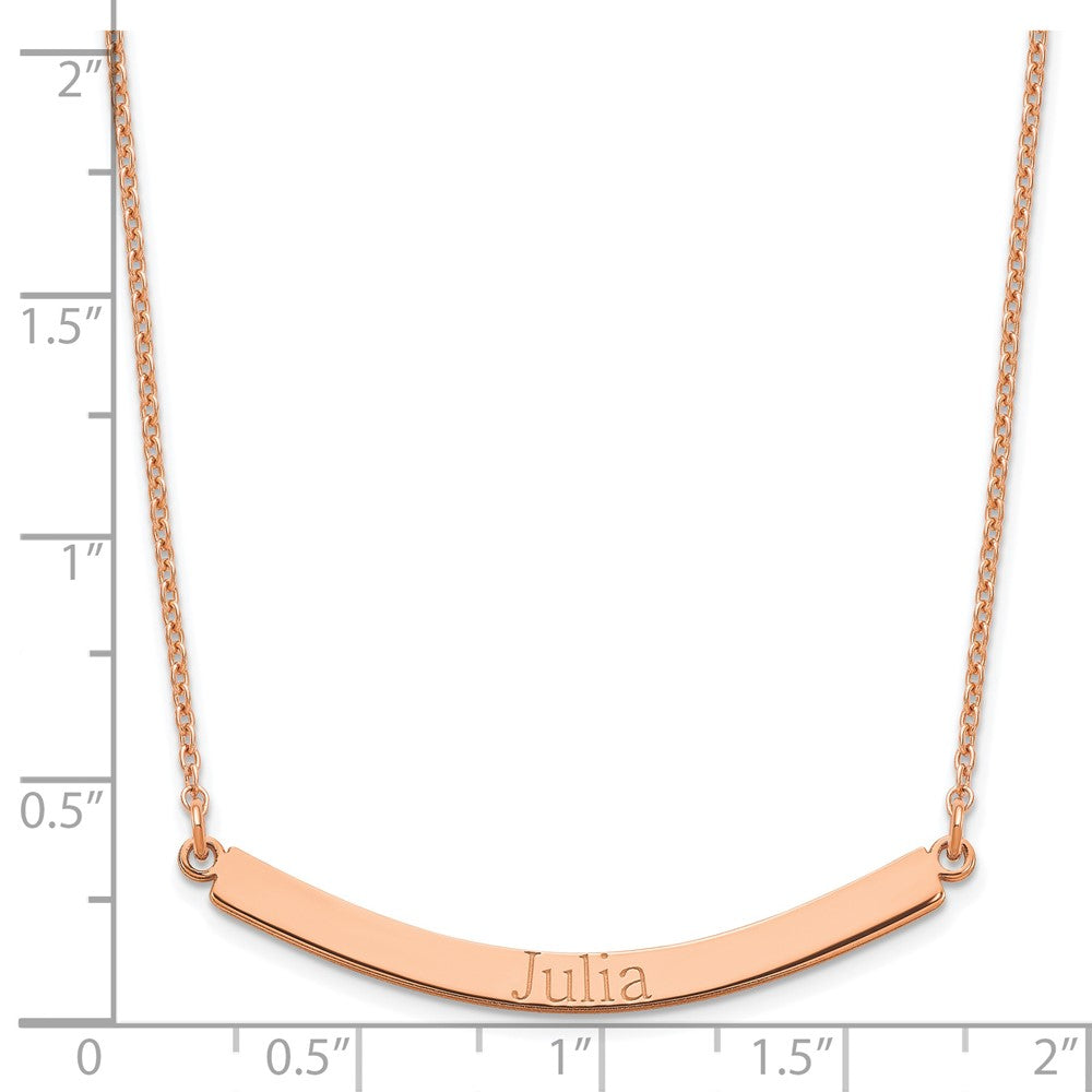 Sterling Silver/Rose-plated Curved Bar Necklace XNA649RP