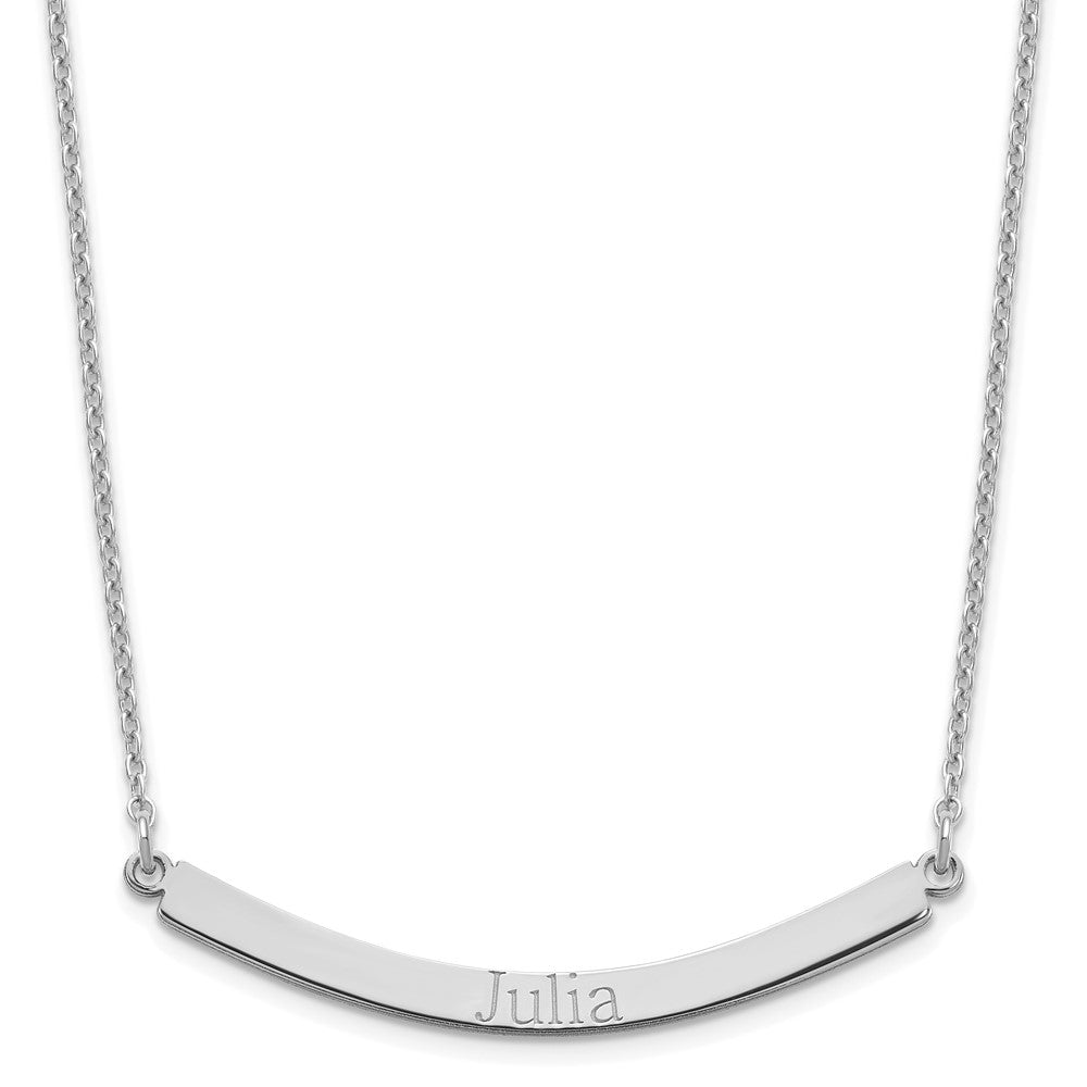 Sterling Silver/Rose-plated Curved Bar Necklace XNA649SS