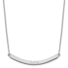 Sterling Silver/Rose-plated Curved Bar Necklace XNA649SS