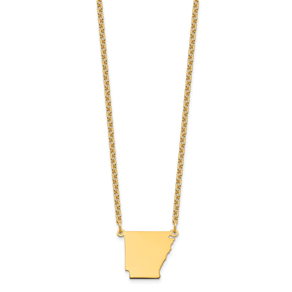 Sterling Silver/Gold-plated Arkansas State Necklace XNA706GP-AR