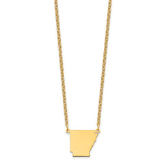 Sterling Silver/Gold-plated Arkansas State Necklace XNA706GP-AR