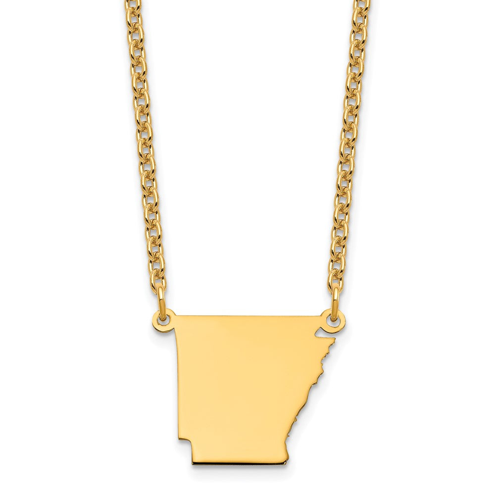 Sterling Silver/Gold-plated Arkansas State Necklace XNA706GP-AR