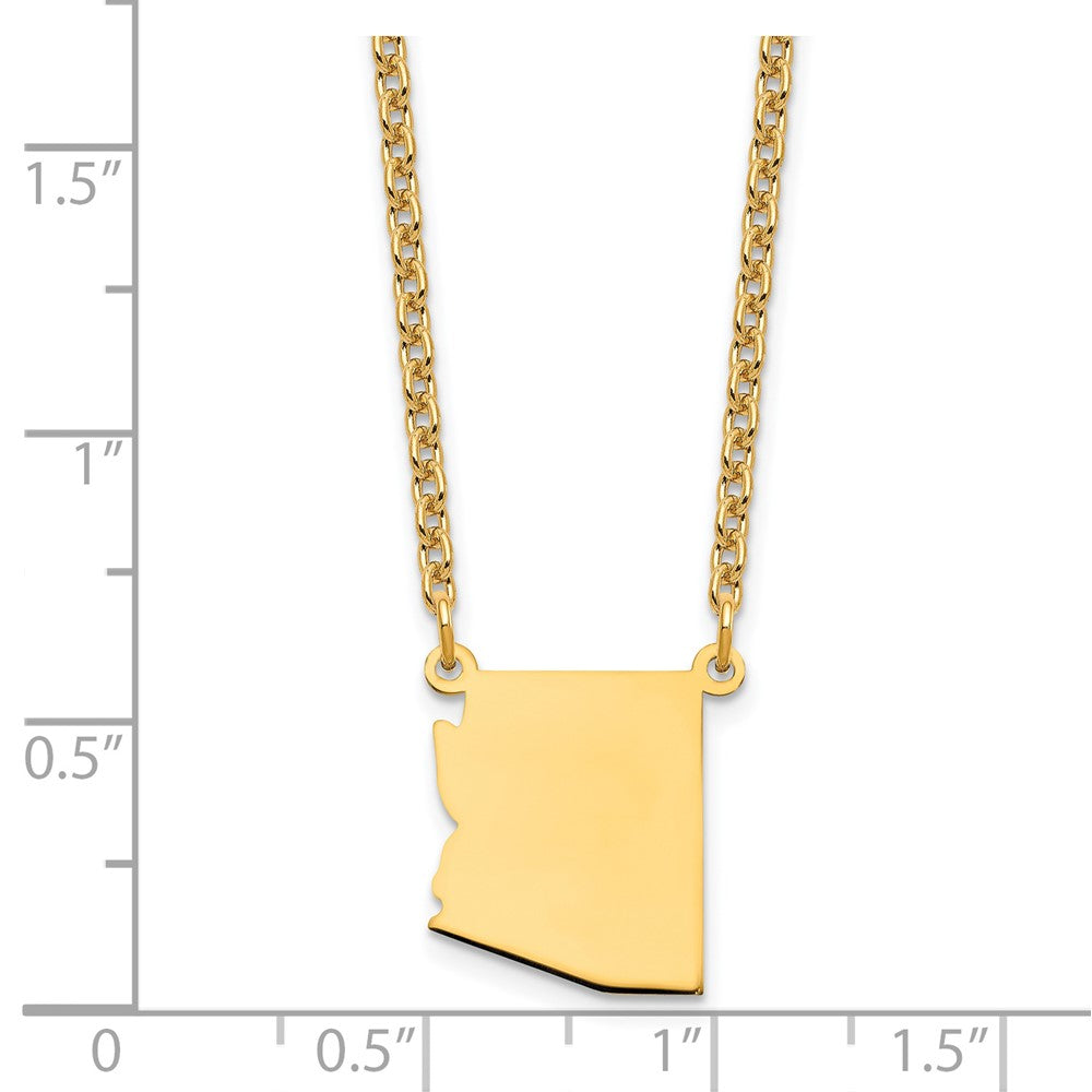 Sterling Silver/Gold-plated Arizona State Necklace XNA706GP-AZ
