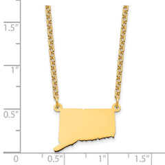 Sterling Silver/Gold-plated Connecticut State Necklace XNA706GP-CT