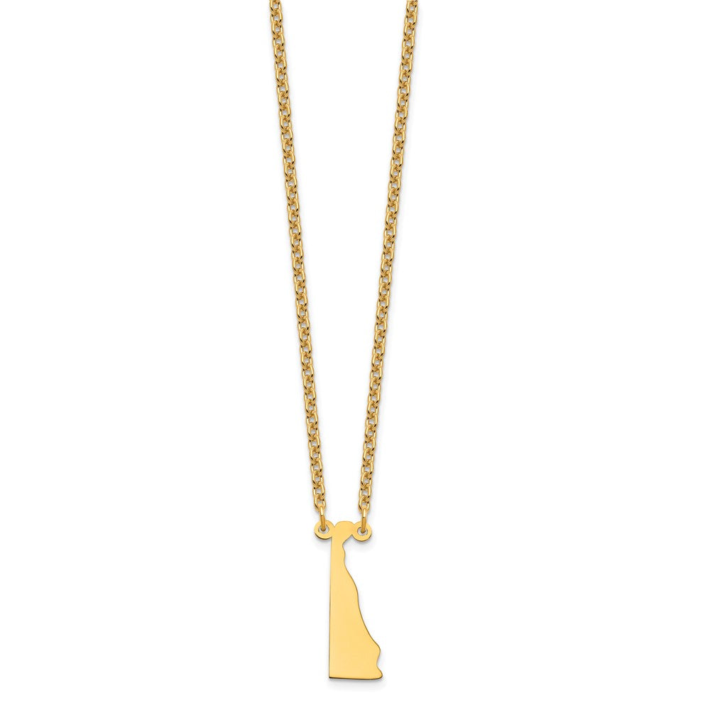 Sterling Silver/Gold-plated Delaware State Necklace XNA706GP-DE