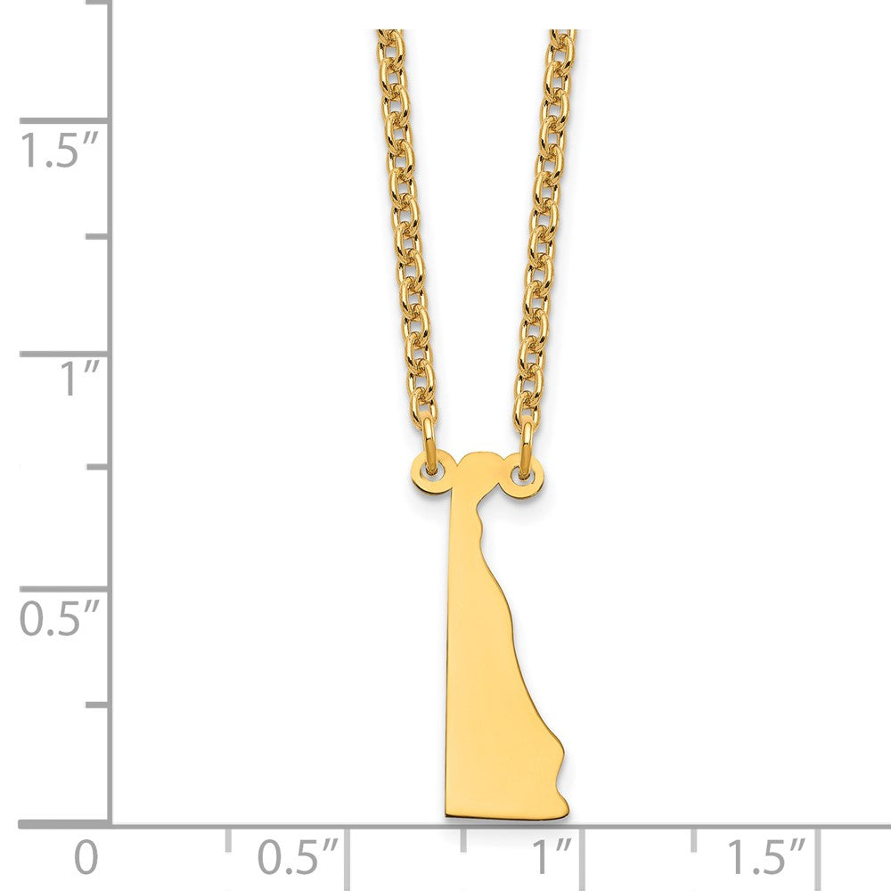 Sterling Silver/Gold-plated Delaware State Necklace XNA706GP-DE