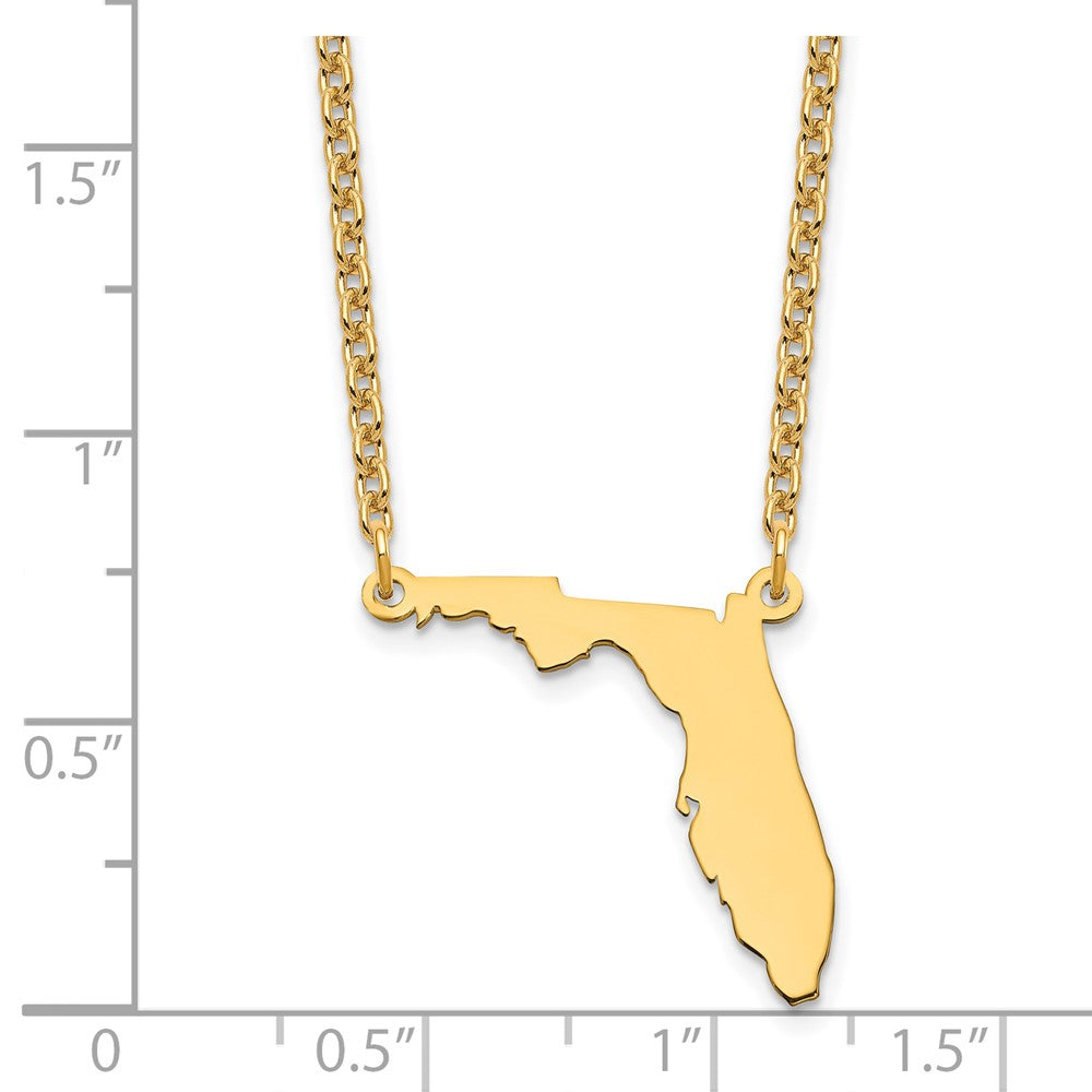 Sterling Silver/Gold-plated Florida State Necklace XNA706GP-FL