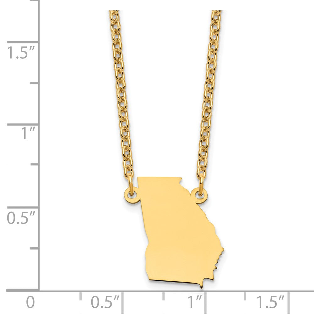 Sterling Silver/Gold-plated Georgia State Necklace XNA706GP-GA