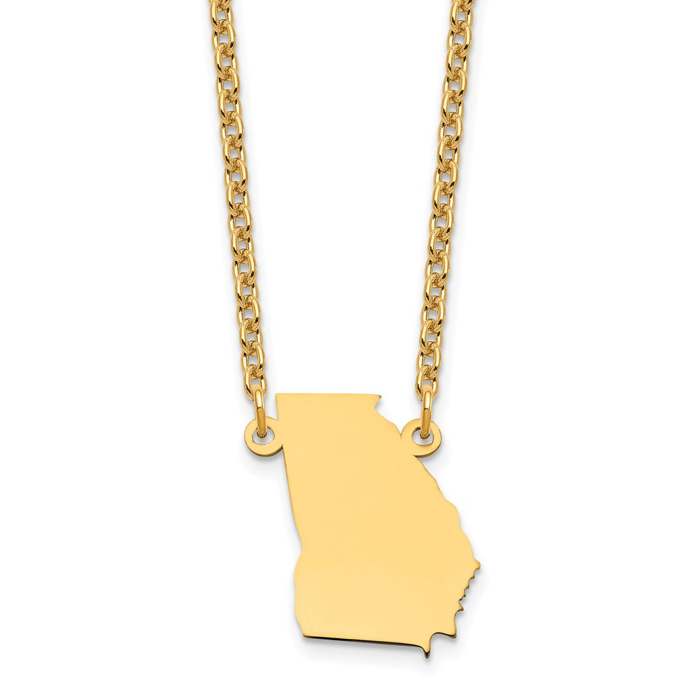 Sterling Silver/Gold-plated Georgia State Necklace XNA706GP-GA