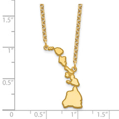 Sterling Silver/Gold-plated Hawaii State Necklace XNA706GP-HI
