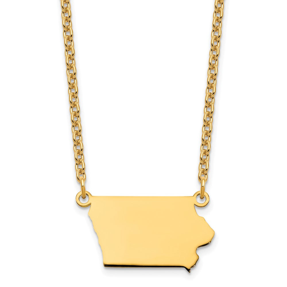 Sterling Silver/Gold-plated Iowa State Necklace XNA706GP-IA