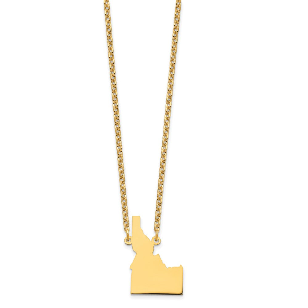 Sterling Silver/Gold-plated Idaho State Necklace XNA706GP-ID