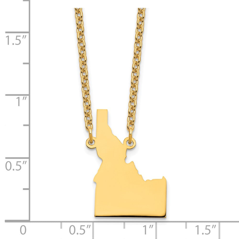 Sterling Silver/Gold-plated Idaho State Necklace XNA706GP-ID