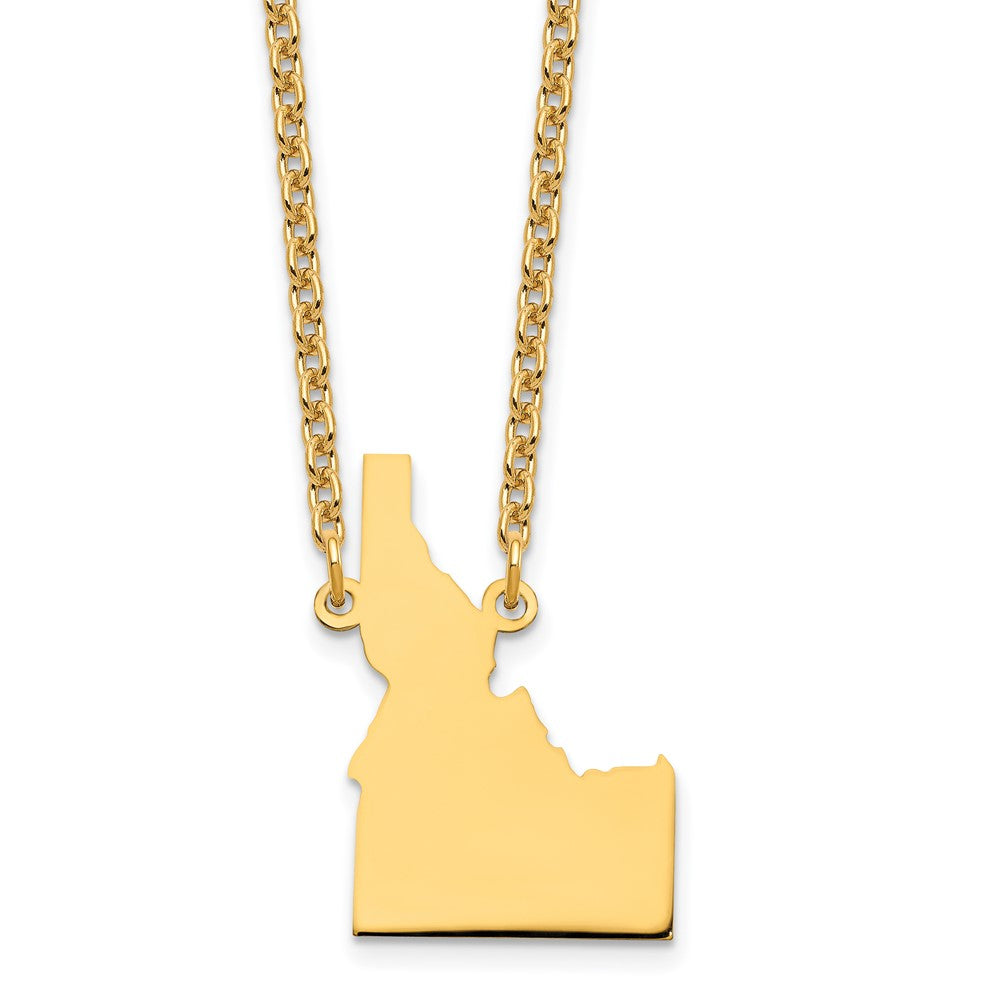Sterling Silver/Gold-plated Idaho State Necklace XNA706GP-ID