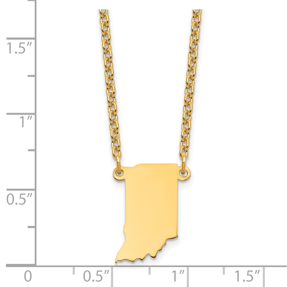 Sterling Silver/Gold-plated Indiana State Necklace XNA706GP-IN