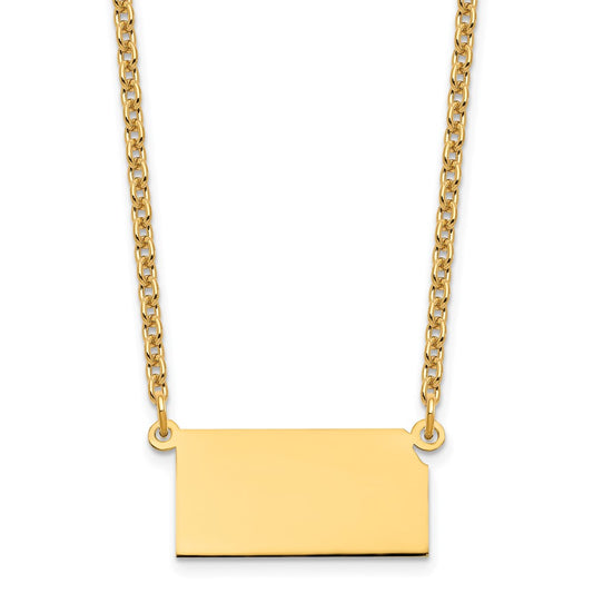 Sterling Silver/Gold-plated Kansas State Necklace XNA706GP-KS