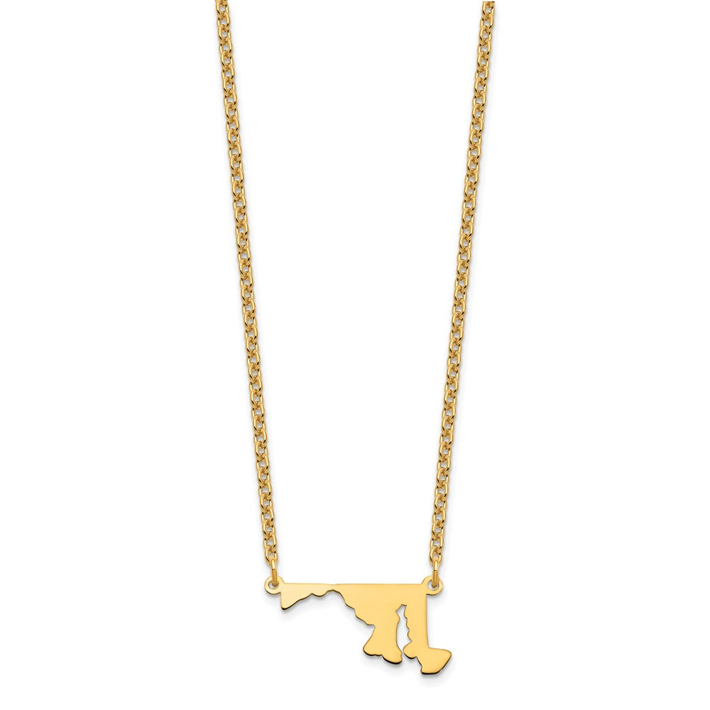 Sterling Silver/Gold-plated Maryland State Necklace XNA706GP-MD