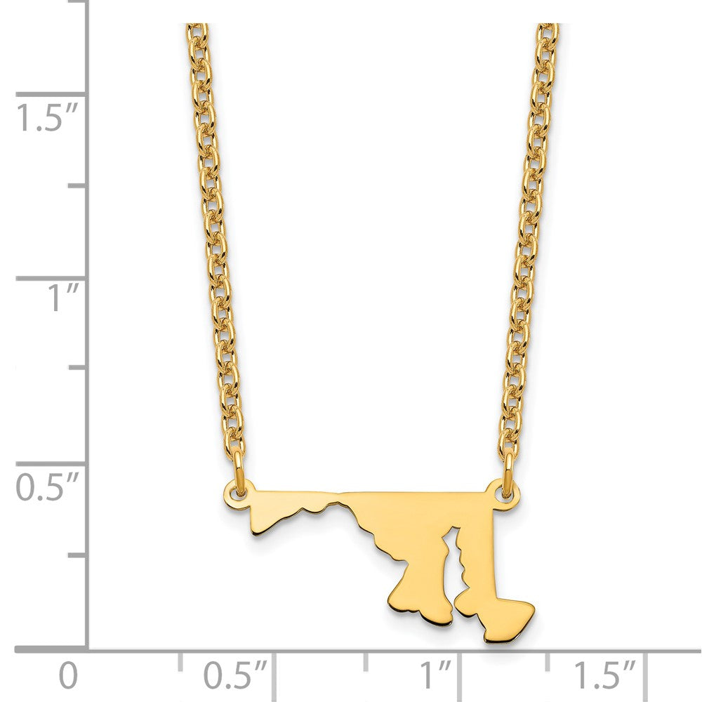 Sterling Silver/Gold-plated Maryland State Necklace XNA706GP-MD