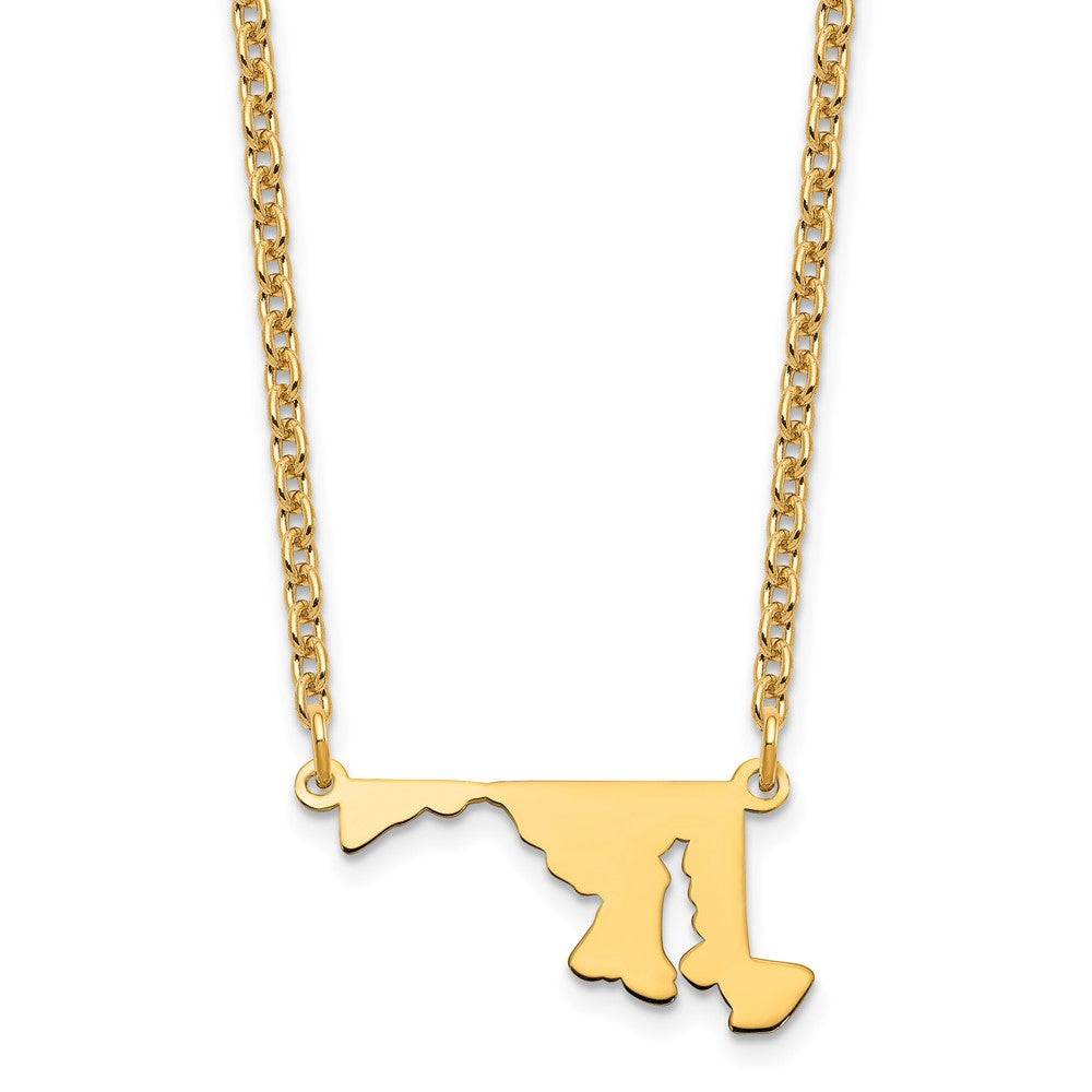 Sterling Silver/Gold-plated Maryland State Necklace XNA706GP-MD