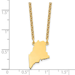 Sterling Silver/Gold-plated Maine State Necklace XNA706GP-ME
