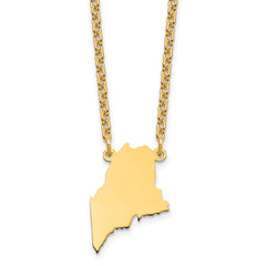 Sterling Silver/Gold-plated Maine State Necklace XNA706GP-ME