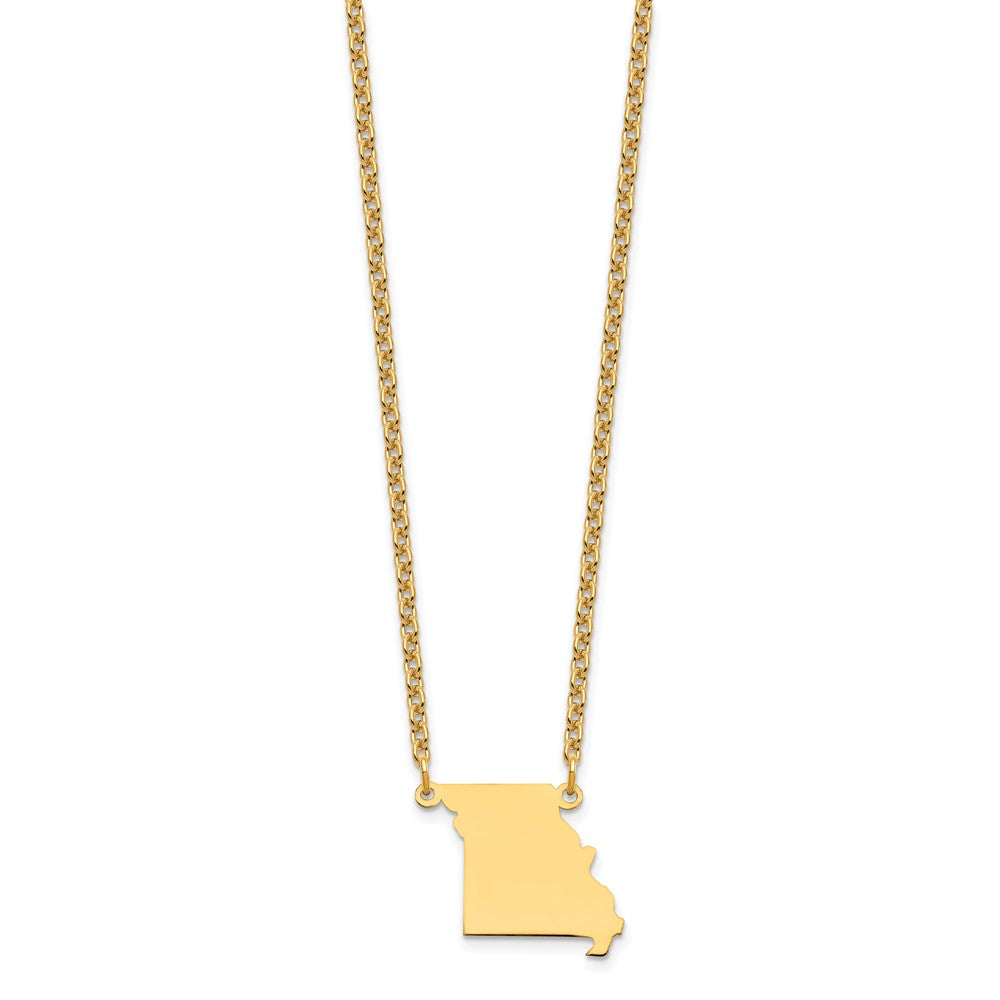 Sterling Silver/Gold-plated Missouri State Necklace XNA706GP-MO