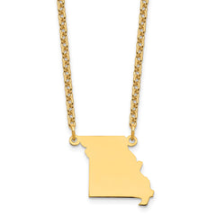 Sterling Silver/Gold-plated Missouri State Necklace XNA706GP-MO