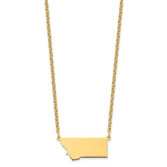 Sterling Silver/Gold-plated Montana State Necklace XNA706GP-MT
