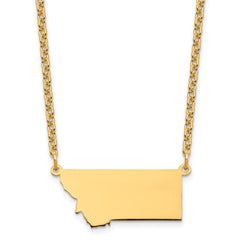 Sterling Silver/Gold-plated Montana State Necklace XNA706GP-MT