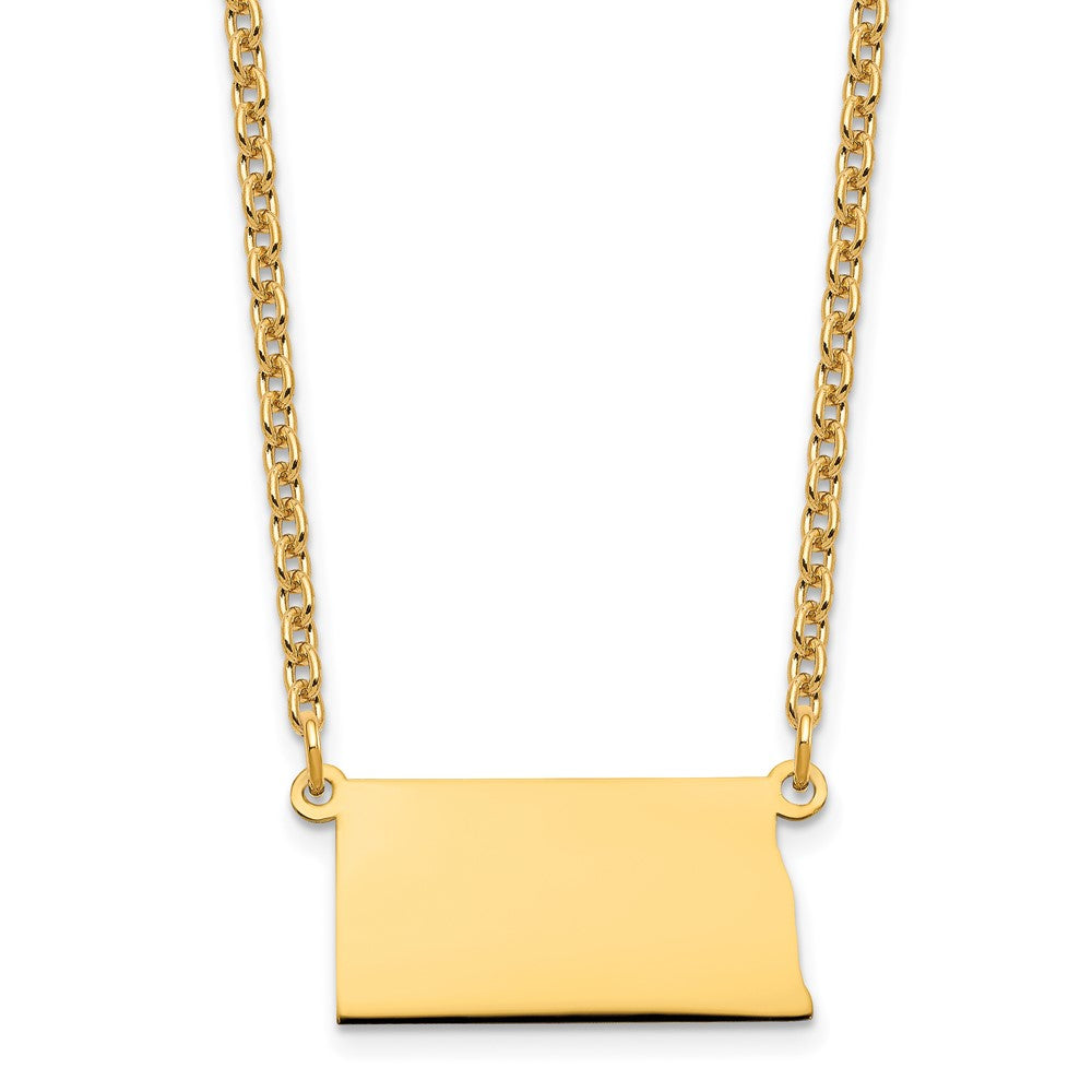 Sterling Silver/Gold-plated North Dakota State Necklace XNA706GP-ND