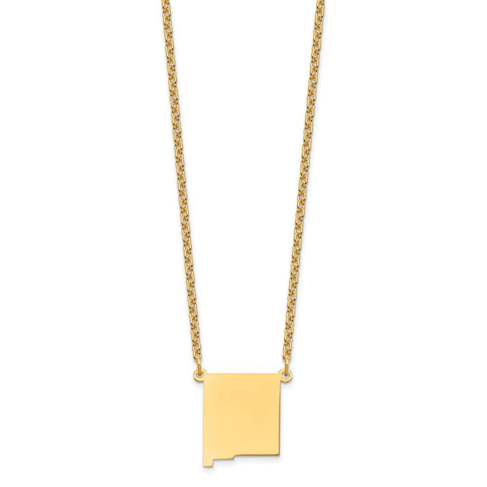 Sterling Silver/Gold-plated New Mexico State Necklace XNA706GP-NM
