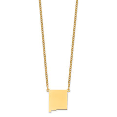 Sterling Silver/Gold-plated New Mexico State Necklace XNA706GP-NM