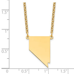 Sterling Silver/Gold-plated Nevada State Necklace XNA706GP-NV