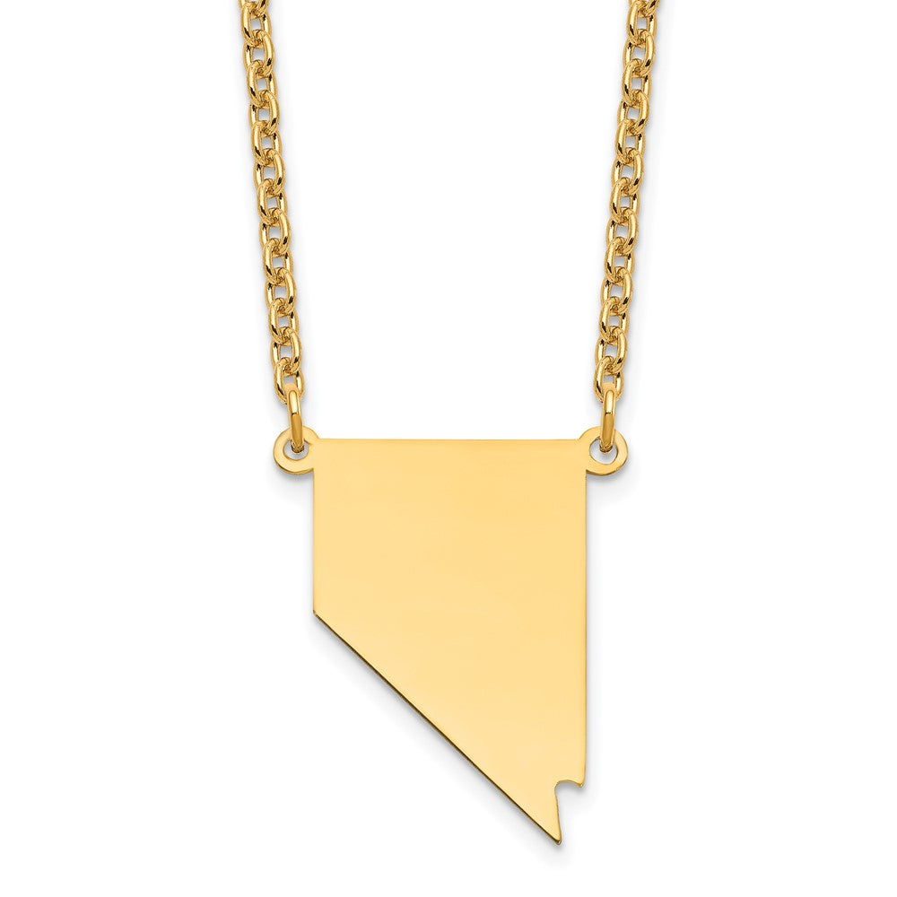 Sterling Silver/Gold-plated Nevada State Necklace XNA706GP-NV