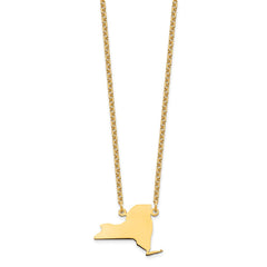 Sterling Silver/Gold-plated New York State Necklace XNA706GP-NY
