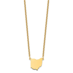 Sterling Silver/Gold-plated Ohio State Necklace XNA706GP-OH