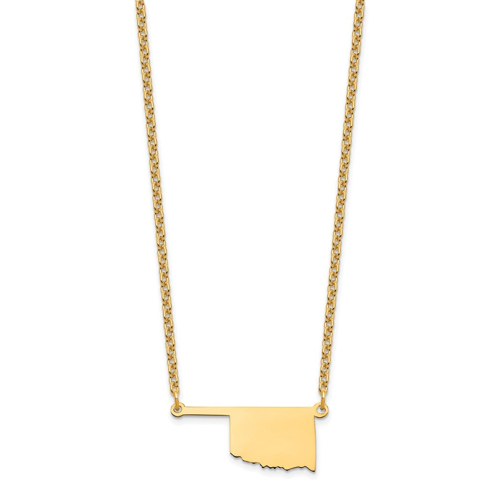 Sterling Silver/gold-plated Oklahoma State Necklace XNA706GP-OK