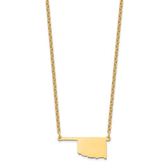 Sterling Silver/gold-plated Oklahoma State Necklace XNA706GP-OK