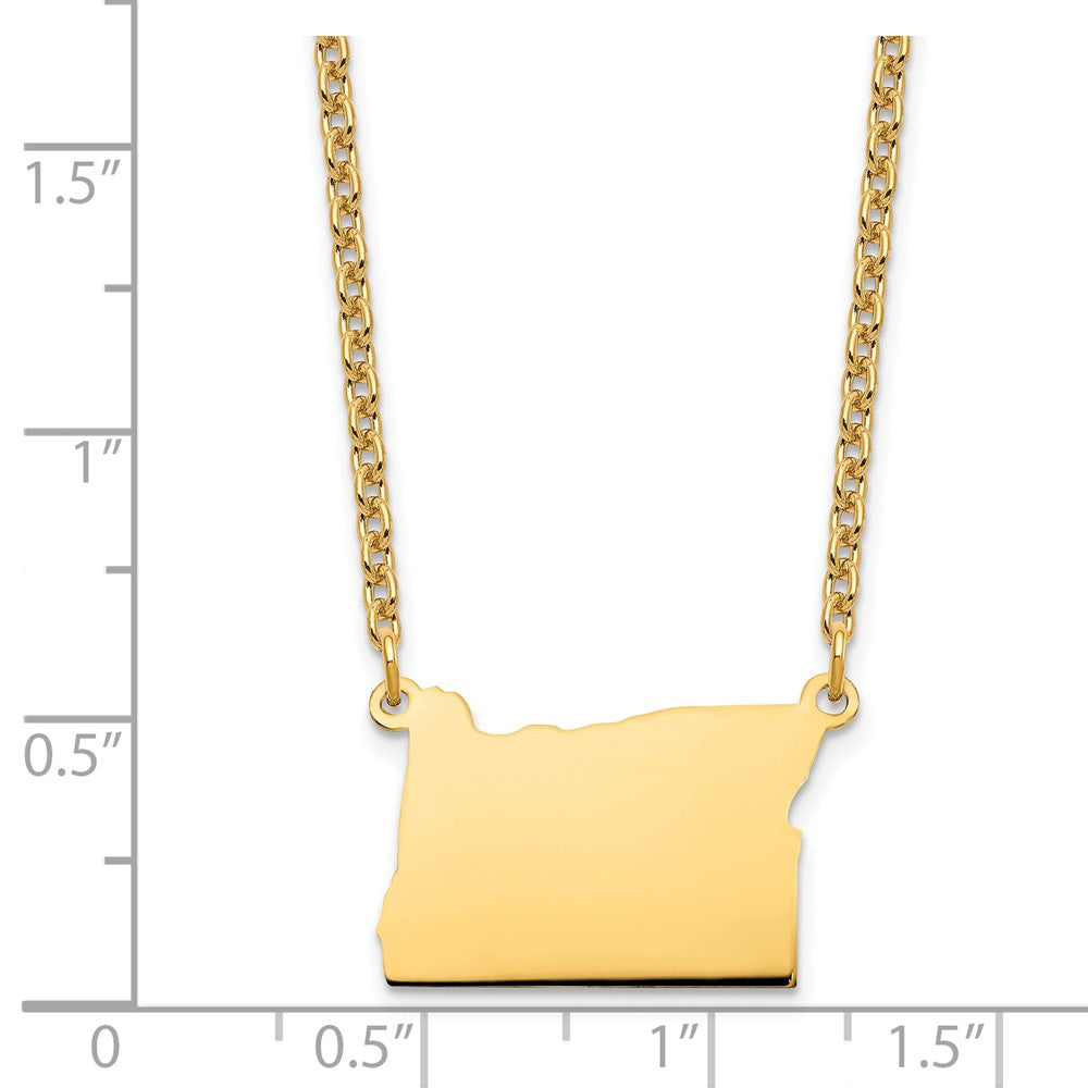 Sterling Silver/Gold-plated Oregon state Necklace XNA706GP-OR